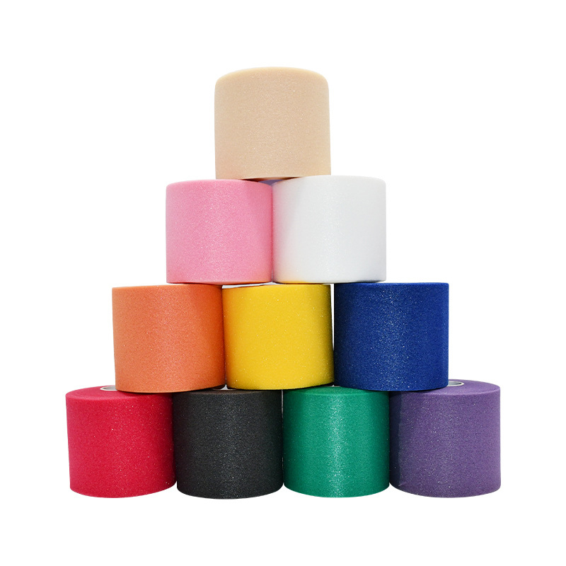 Multi-Color Non-Adhesive Sport Foam Pre-Wrap Tape Shrink Film